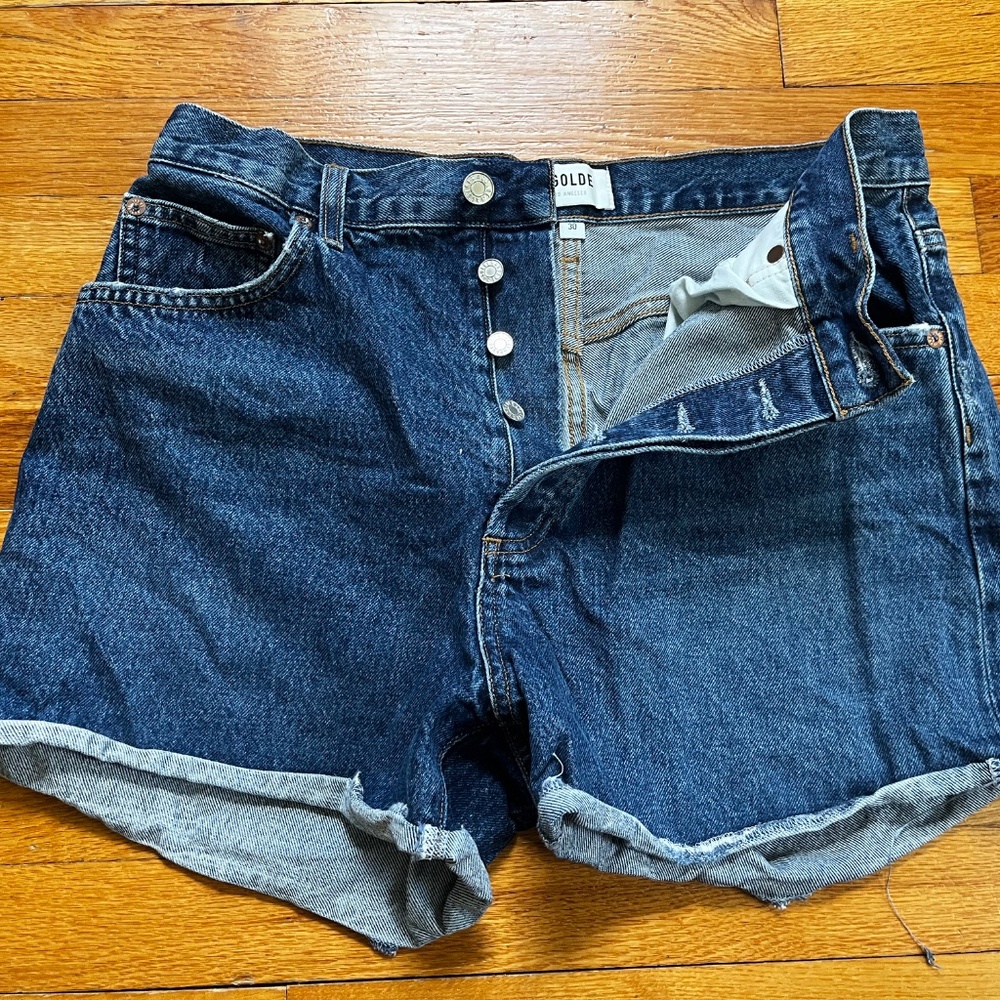 Agolde Blue Jean Shorts - Picture 3 of 6